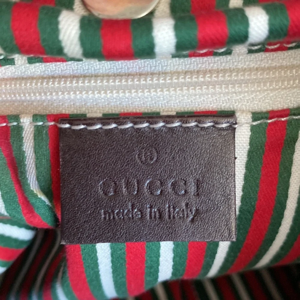 🤎 GUCCI New Britt brown canvas medium shoulder hobo bag | vintage - Picture 6 of 14